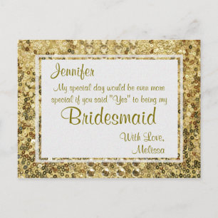 Invitation Carte Postale Boule d'or   Serez-Vous Ma Femme D'Accueil ?