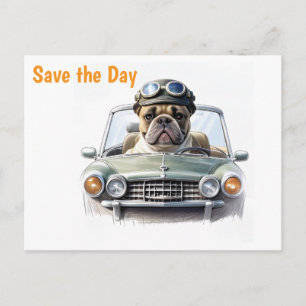 Invitation Carte Postale Bouledogue français Oldtimer Bulldog Fête des père