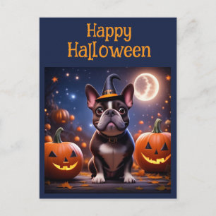 Invitation Carte Postale Bouledogues français Halloween French Bulldog