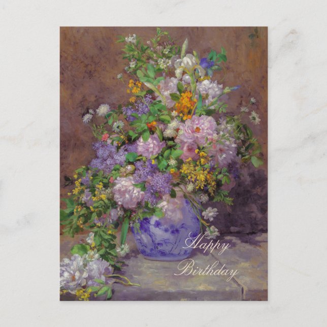 Invitation Carte Postale Bouquet de fleurs Renoir CC0863 Célébrations (Devant)