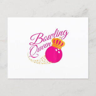Invitation Carte Postale bowling queen drôle cadeau filles bowlers