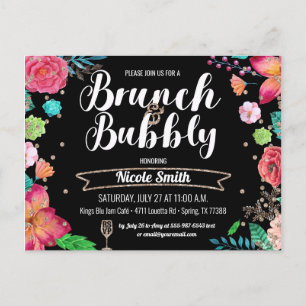 Invitation Carte Postale Brunch et parties scintillantes pétillantes de