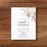 Invitation Carte Postale Budget Boho Pampa Grass Vert Couple Douche<br><div class="desc">Bouquet boho de pampa herbe,  feuilles verdoyants et fleurs blanches.</div>