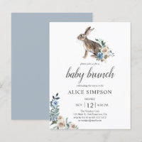 Budget Bunny Boho Dusty Blue Flower Baby shower da