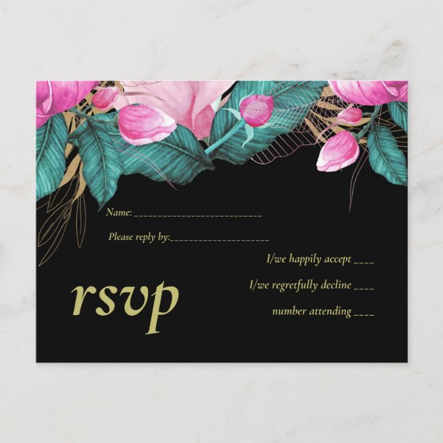 Invitation Carte Postale Budget LeahG Roses roses roses roses Moderne Maria (Devant)