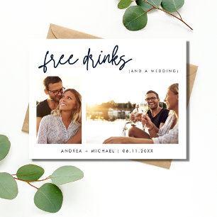 Invitation Carte Postale Budget Mariage Enregistrer la date Vierge Retour