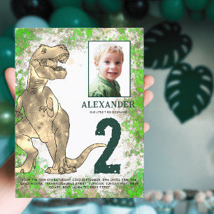 Invitation Carte Postale Budget pour la fête d'anniversaire du dinosaure T-