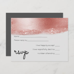 Invitation Carte Postale Budget Rose Parties scintillant or Foil Look Mari