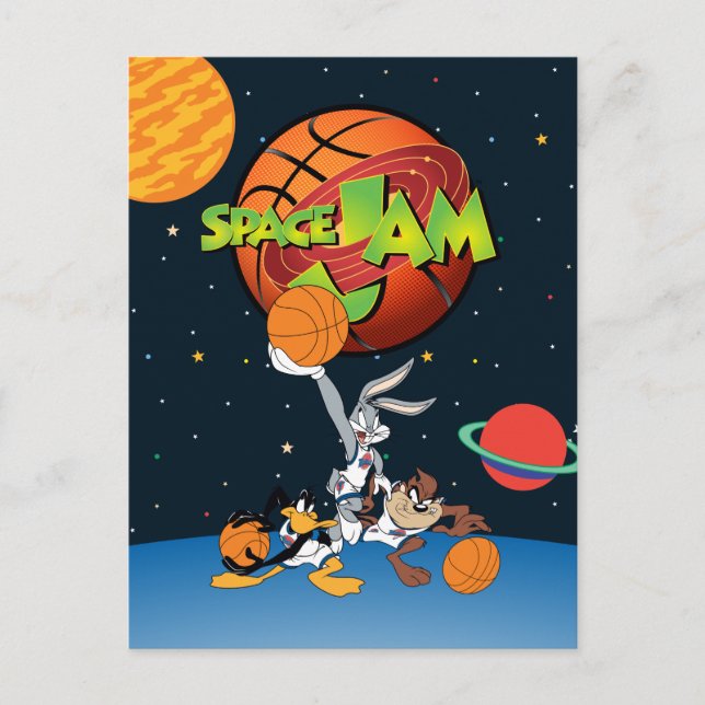 Invitation Carte Postale BUGS BUNNY™, DAFFY DUCK™, & TAZ™ SPACE JAM™ logo (Devant)