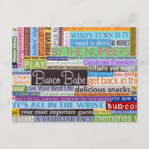 Invitation Carte Postale Bunco Babe