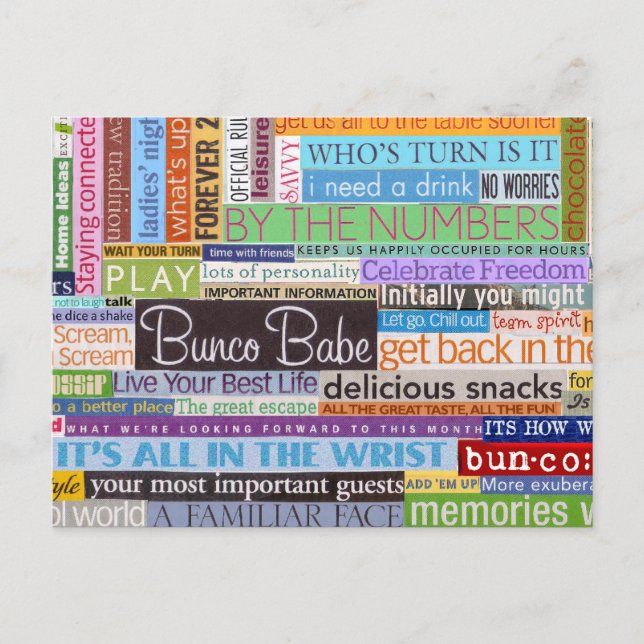 Invitation Carte Postale Bunco Babe (Devant)