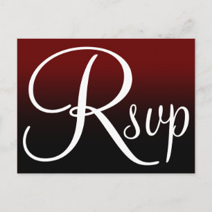 Invitation Carte Postale Burgundy Black Ombre Contemporain RSVP