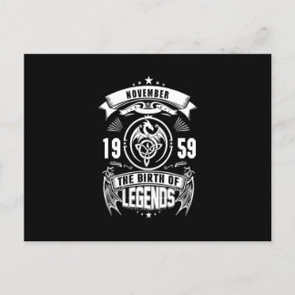 Invitation Carte Postale Cadeau d'anniversaire | Novembre 1959 La Naissance