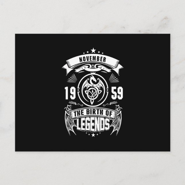 Invitation Carte Postale Cadeau d'anniversaire | Novembre 1959 La Naissance (Devant)