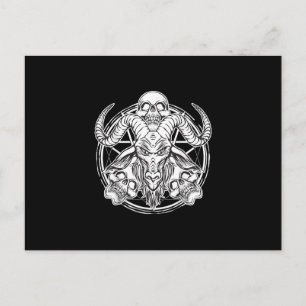 Invitation Carte Postale Cadeau de chèvre Baphomet crâne de sucre
