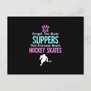 Invitation Carte Postale Cadeau de filles de hockey sur glace mignonnes pou