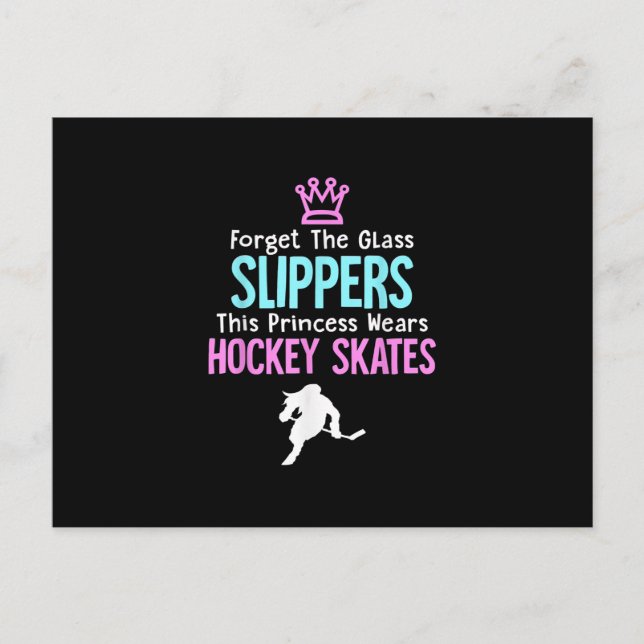 Invitation Carte Postale Cadeau de filles de hockey sur glace mignonnes pou (Devant)