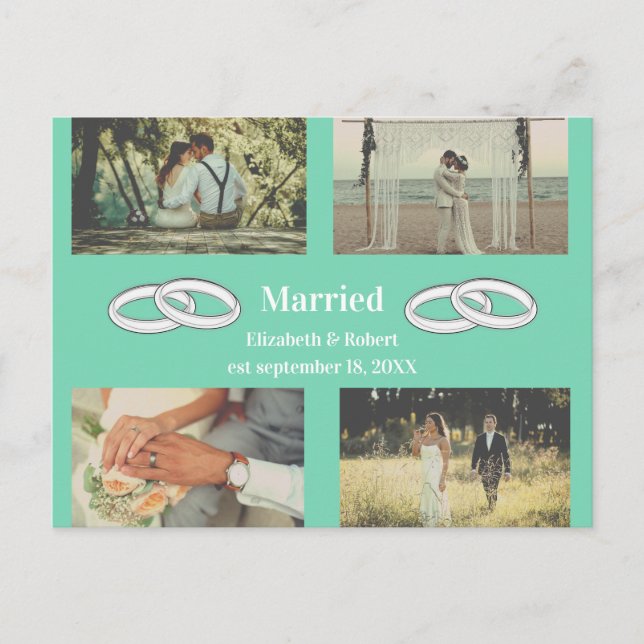 Invitation Carte Postale Cadeau de mariage famille multi photos  (Devant)