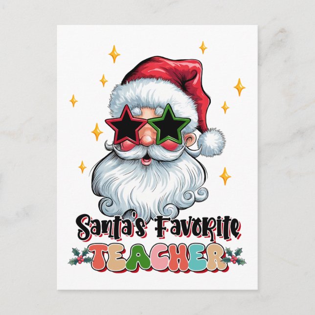 Invitation Carte Postale Cadeau pour Enseignant | Enseignant Favori du Père (Devant)