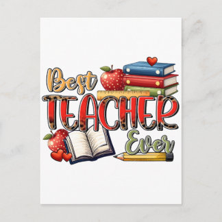 Invitation Carte Postale Cadeau pour Enseignant | Meilleur Enseignant Jamai