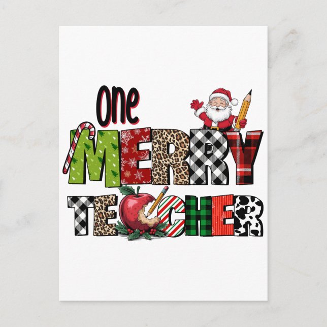 Invitation Carte Postale Cadeau pour Enseignant | Un Enseignant Joyeux (Devant)