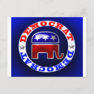 Invitation Carte Postale Cadeaux de partie de Démocrate/marchandises
