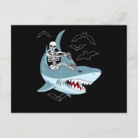 Cadeaux drôles de requin qui monte un squelette po