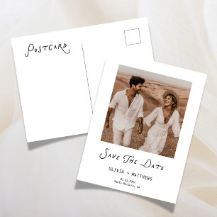 Invitation Carte Postale Calligraphie Enregistrer La Date Photo Mariage Mod