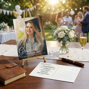 Invitation Carte Postale Calligraphie Moderne Simple Photo de Remise de Dip