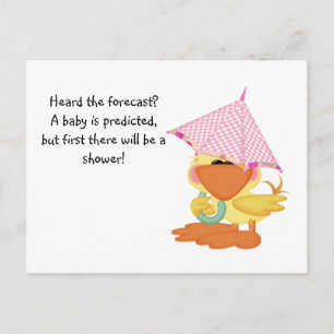 Invitation Carte Postale Canard Invitation-Rose de baby shower fait sur