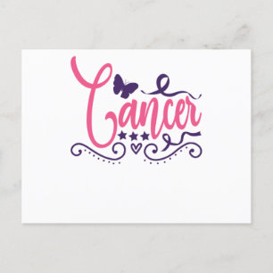 Invitation Carte Postale Cancer Papillon pourpre Sensibilisation au cancer