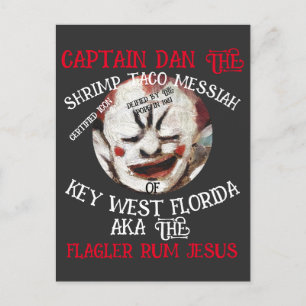 INVITATION CARTE POSTALE CAPITAINE DAN SHRIMP TACO MESSIAH KEY FLORIDE OUES