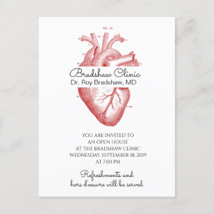 Invitation Carte Postale Cardiologie Médicale du coeur anatomique