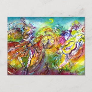 Invitation Carte Postale CARNAVAL ITALIEN / Danse Mascarade et musique