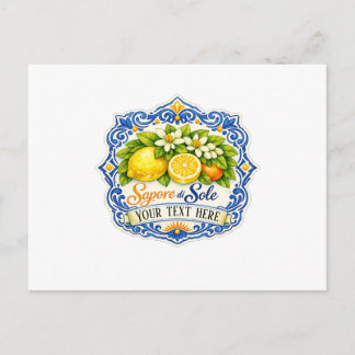 Invitation Carte Postale Carrelage Méditerranéen Citron – Art à l'aquarell