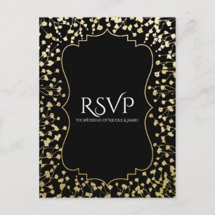 Invitation Carte Postale Carton de réponse de mariage chic floral Baby's Br