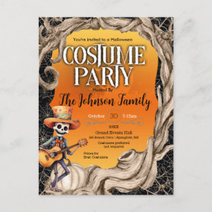 Invitation Carte Postale Carton d'invitation à une soirée costumée Hallowee