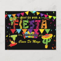 Carton d'invitation coloré de Fiesta Cinco De Mayo