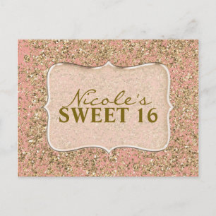 Invitation Carte Postale Carton d'invitation personnalisé avec paillettes r