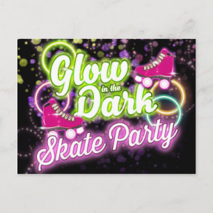 Invitation Carte Postale Carton d'invitation pour SOIRÉE DE PATIN EN LUMIÈR