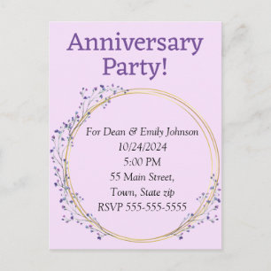 Invitation Carte Postale Cartons d'invitation pour fête d'anniversaire