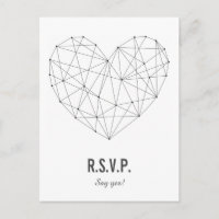 Cartons réponse | Réponse | Mariage | Coeur géomét