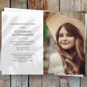 Invitation Carte Postale Célébration de la vie Simple Chic Elégant Photo