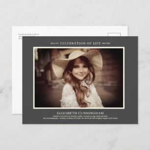 Invitation Carte Postale Célébration de la vie Simple Chic Elégant Photo