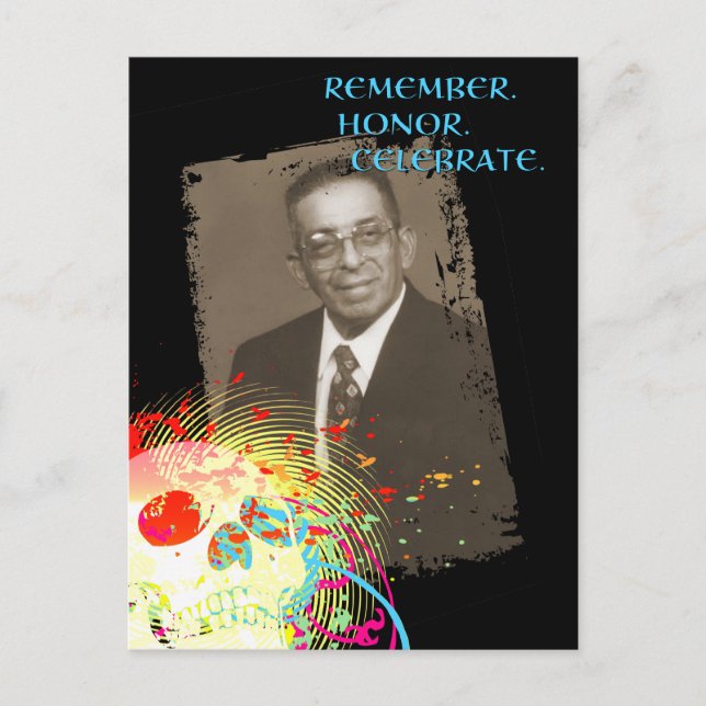 Invitation Carte Postale célébration du mémorial dia de los muertos (hi-fi) (Devant)