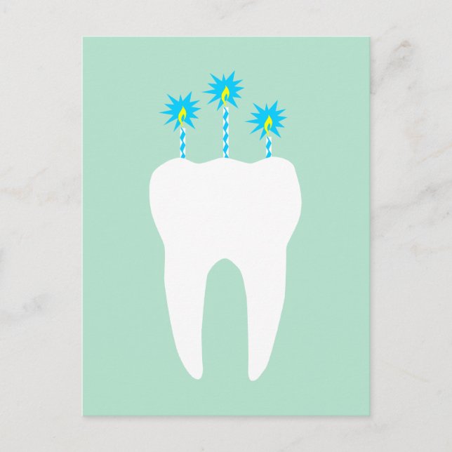 Invitation Carte Postale Célébration d'une dent aux bougies (Devant)
