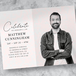 Invitation Carte Postale Celebration His Wonderful Life Modern Simple Photo