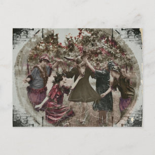 Invitation Carte Postale Célébration vintage du milieu de l'été