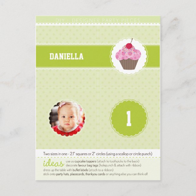 Invitation Carte Postale CERCLES DE PARTI :: cupcake 2 (Devant)