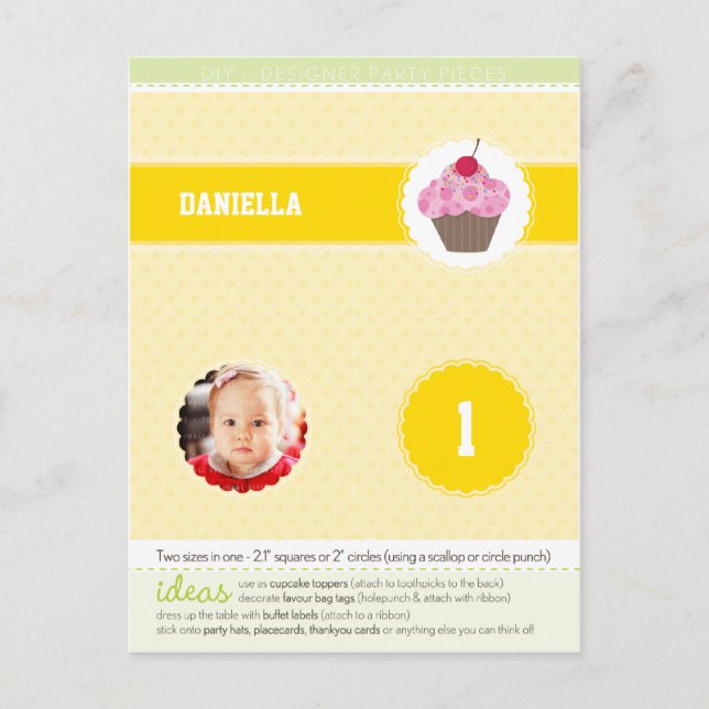 Invitation Carte Postale CERCLES DE PARTI :: cupcake 4 (Devant)